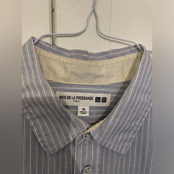 Uniqlo IDLF COLLECTION BLUE PINSTRIPE SHIRT - Picture 3 of 4